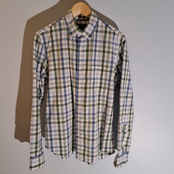 J. Crew Men's Medium Slim Flex Washed Long Sleeve Button Down Shirt Style #AL090 - Picture 1 of 13